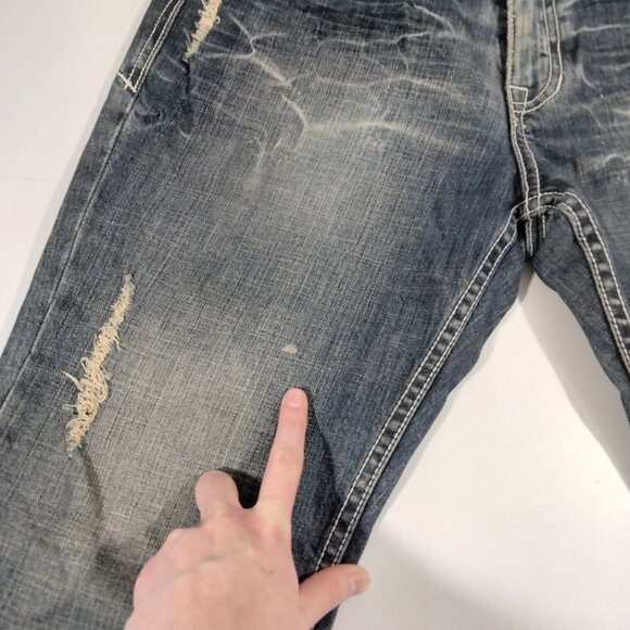 Affliction Denim Killers Men’s Jeans 34X32 Medium Wash Cross Goth Grunge Emo Y2K - Picture 4 of 9